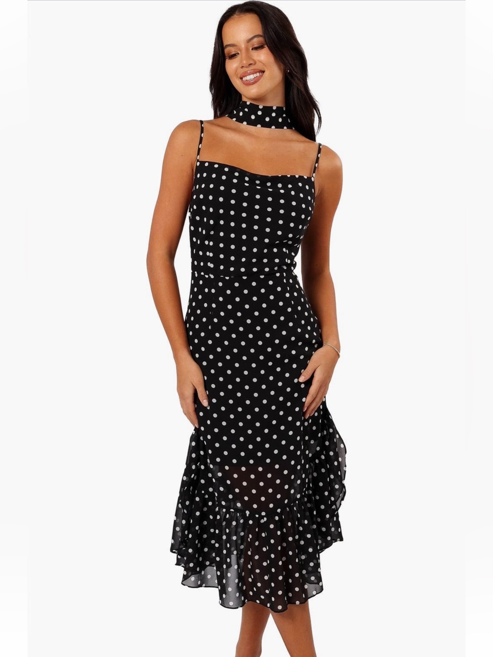 Petal & Pup Francesca Dot Midi Dress & Scarf NWT Sold Out Polka Dot
